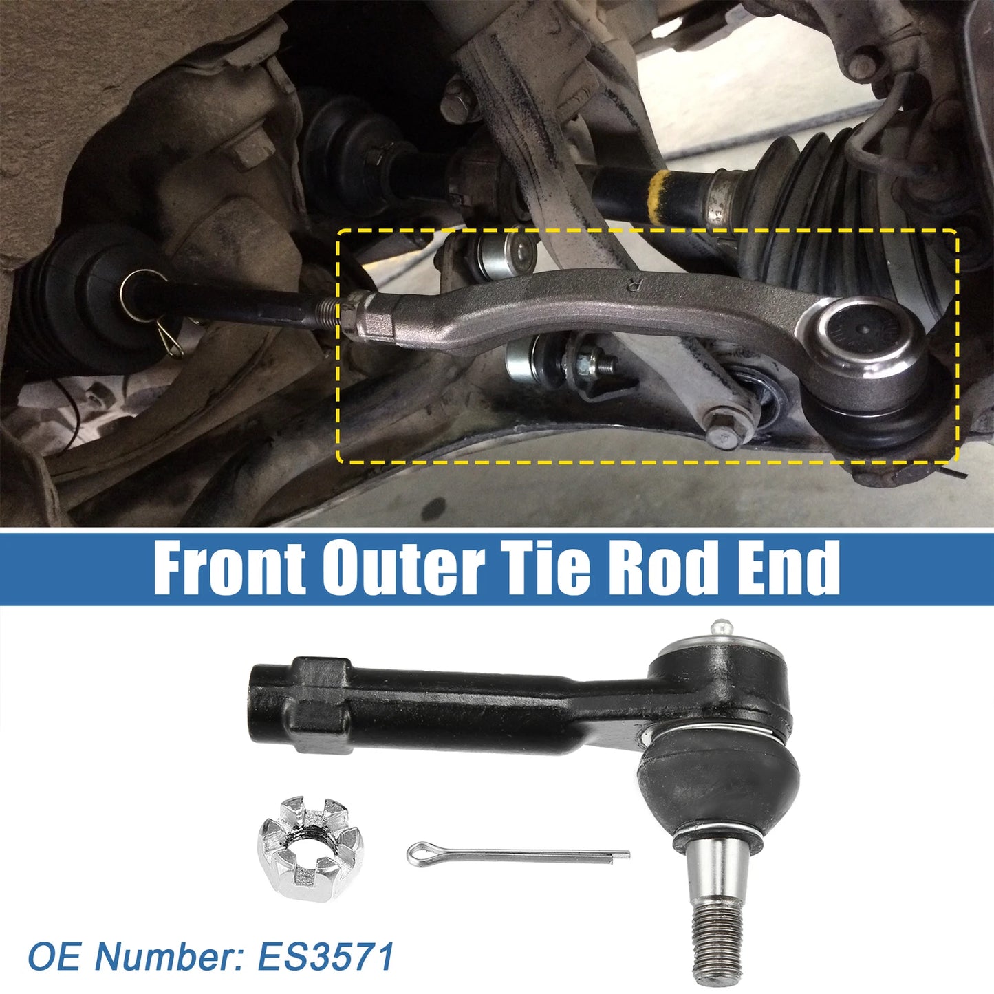 2X Front Outer Tie Rod End Links ES3461 for Ford Explorer (1998–2003)