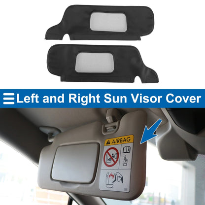 Sun Visor Cover Set for Ford Mustang (1994–2004) Left Right Side Leather Black