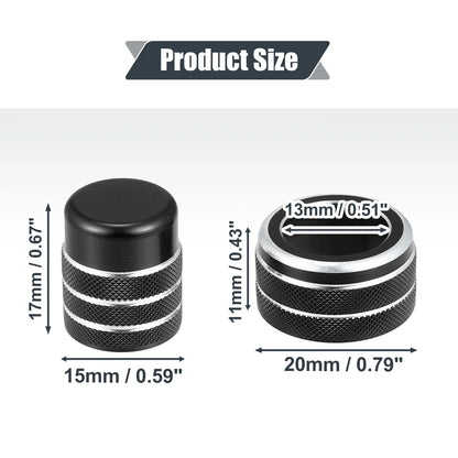 5 x Black Air Vent Knob Trim Covers with GPS Navigation for Honda Civic (2022)
