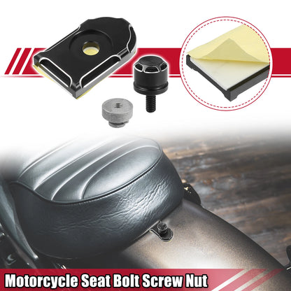 Set of 1 Motorcycle Seat Bolt Screw with Cover Nut for Harley Davidson