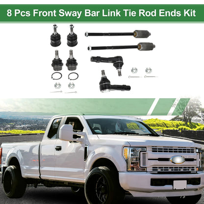 8pcs Front Suspension Kit Inner Outer Tie Rod End Ball Joint for Ford Explorer (2011–2021)
