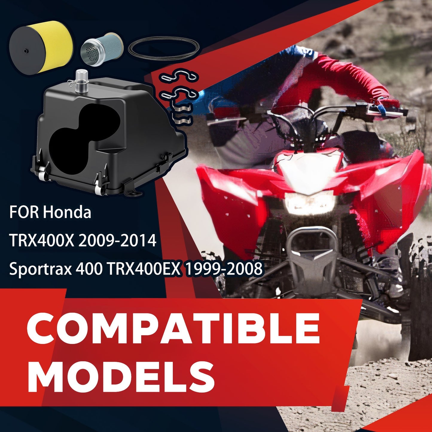 Air Box Housing Lid Clamps Kit for Honda Sportrax 400 TRX400EX (1999–2008)