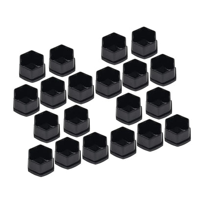 17mm Black Wheel Lug Nut Bolt Cover Caps 20Pcs for Audi