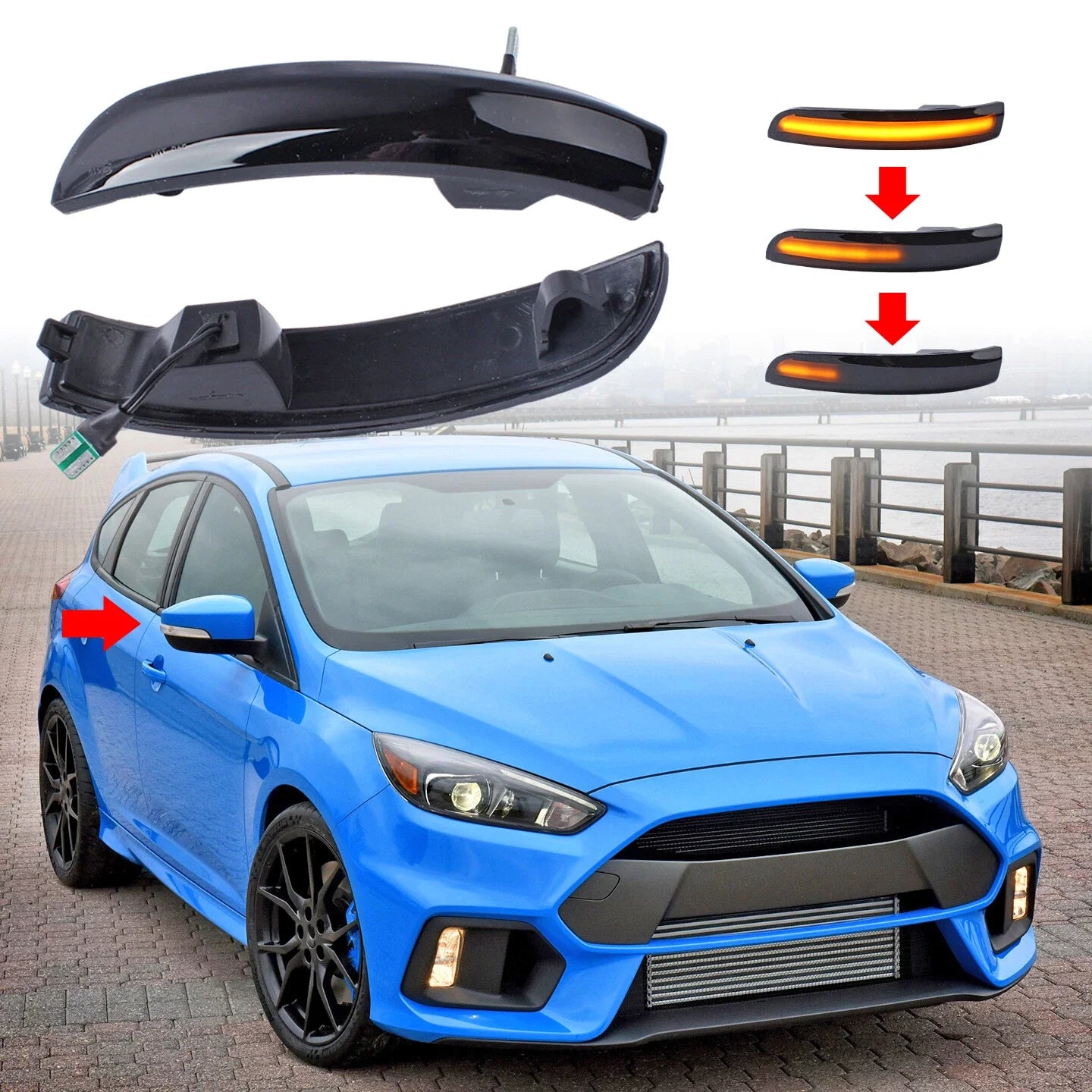 Dynamic Turn Signal Side Mirror Blinker Lamp for Ford Focus EcoSport