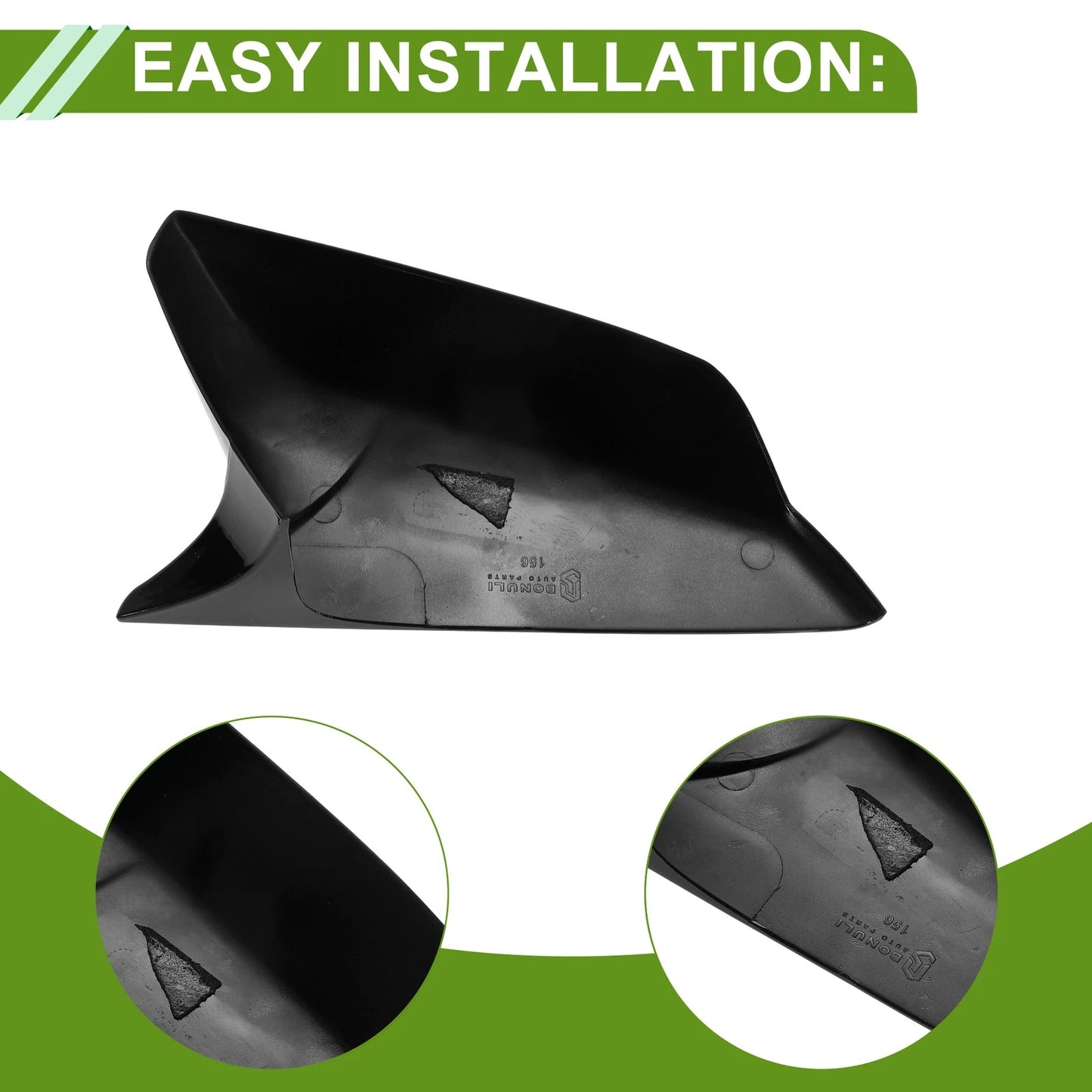 1 Pair Mirror Cover Cap for Chevrolet Malibu (2016–2020) Gloss Black