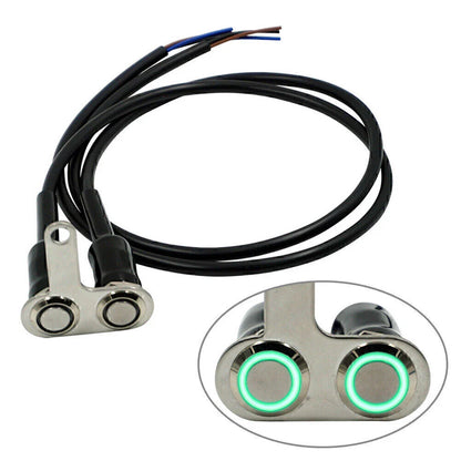 12V Green LED Motorcycle Switch for Handlebar Adjustable Mount Waterproof