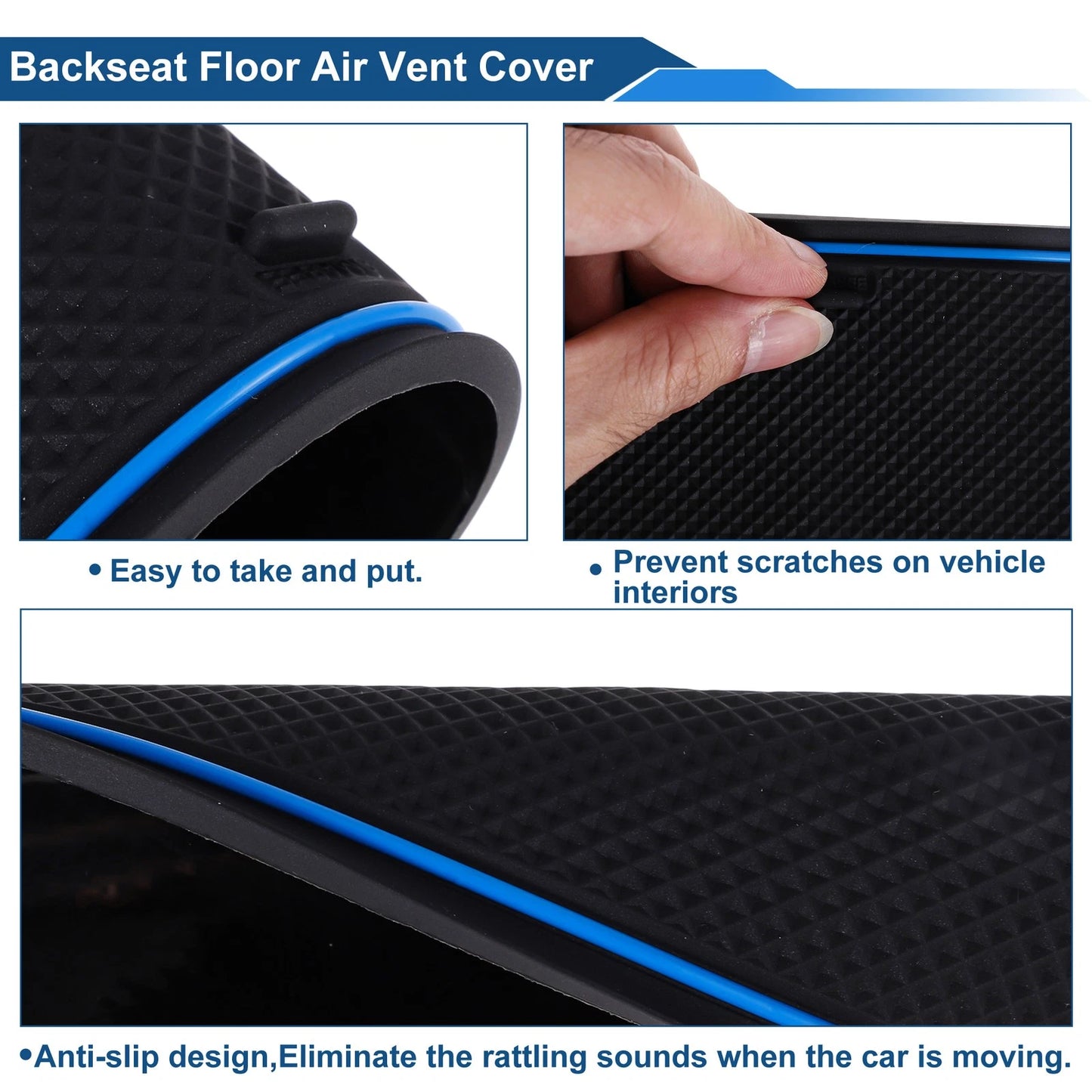15 Pcs Non-Slip Mat for Toyota Yaris Cross SUV (2021–2024) PVC Blue