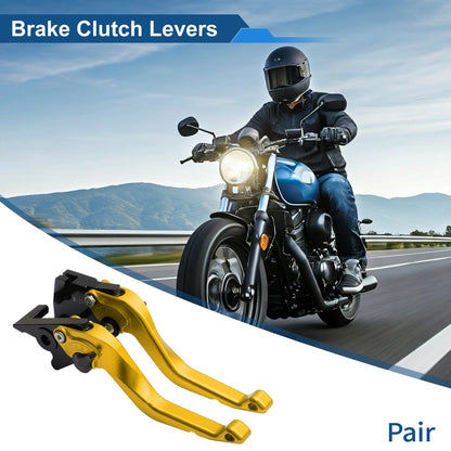 Short Brake Clutch Lever for Kawasaki Ninja 500 (2024–2025) - Solid Yellow 1 Pair