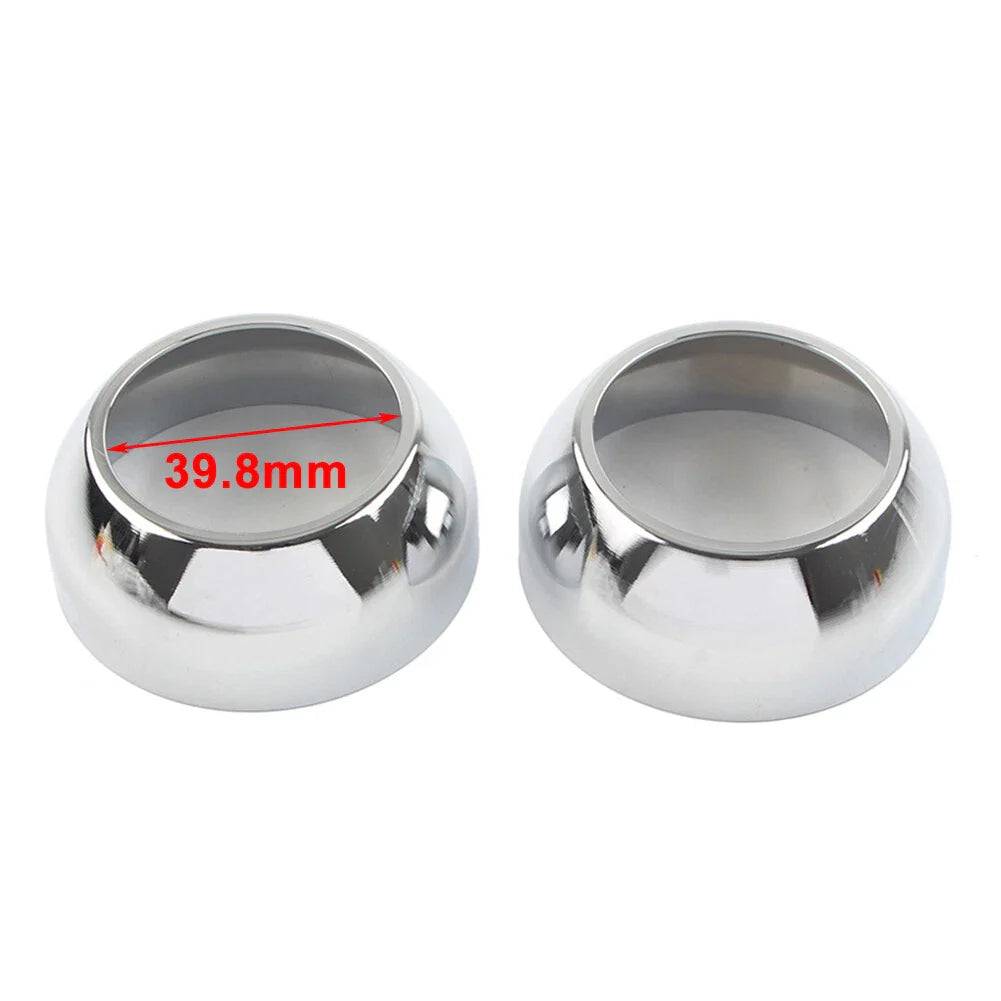 39mm Chrome Front Fork Boot Cap Covers for Harley Sportster Dyna FXR FXD