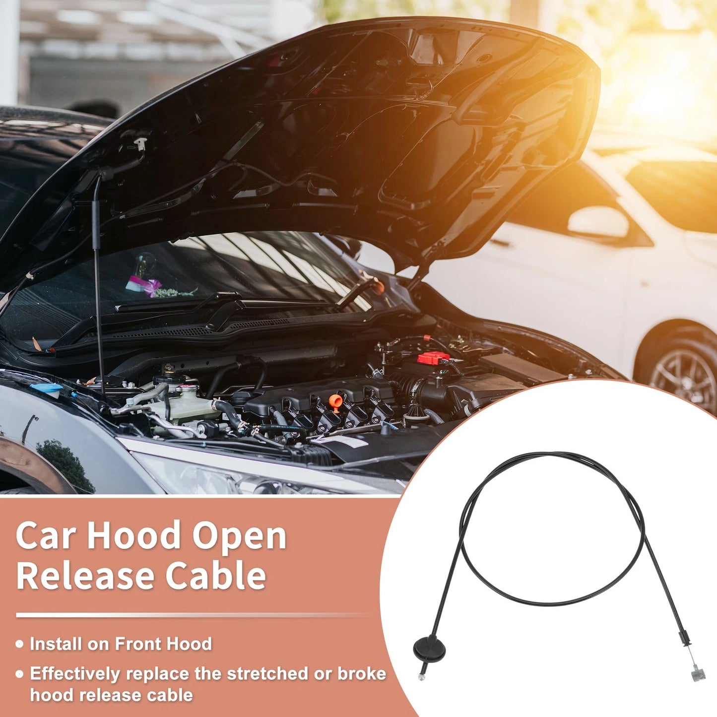 Front Hood Release Cable for Volkswagen Atlas (2020–2023) 3CM823535