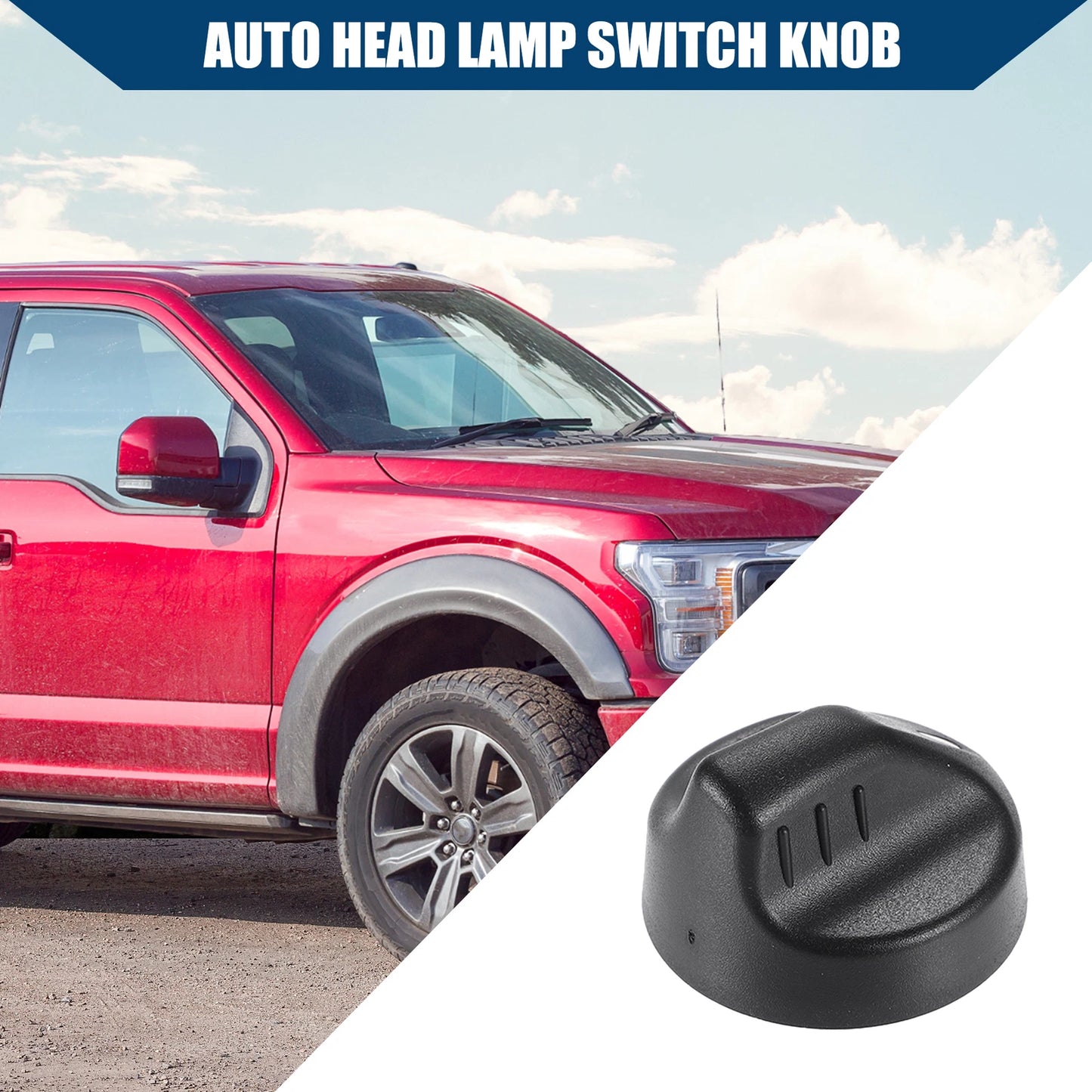Head Lamp Switch Knob for Ford F-150 (1997–2004) Black Plastic