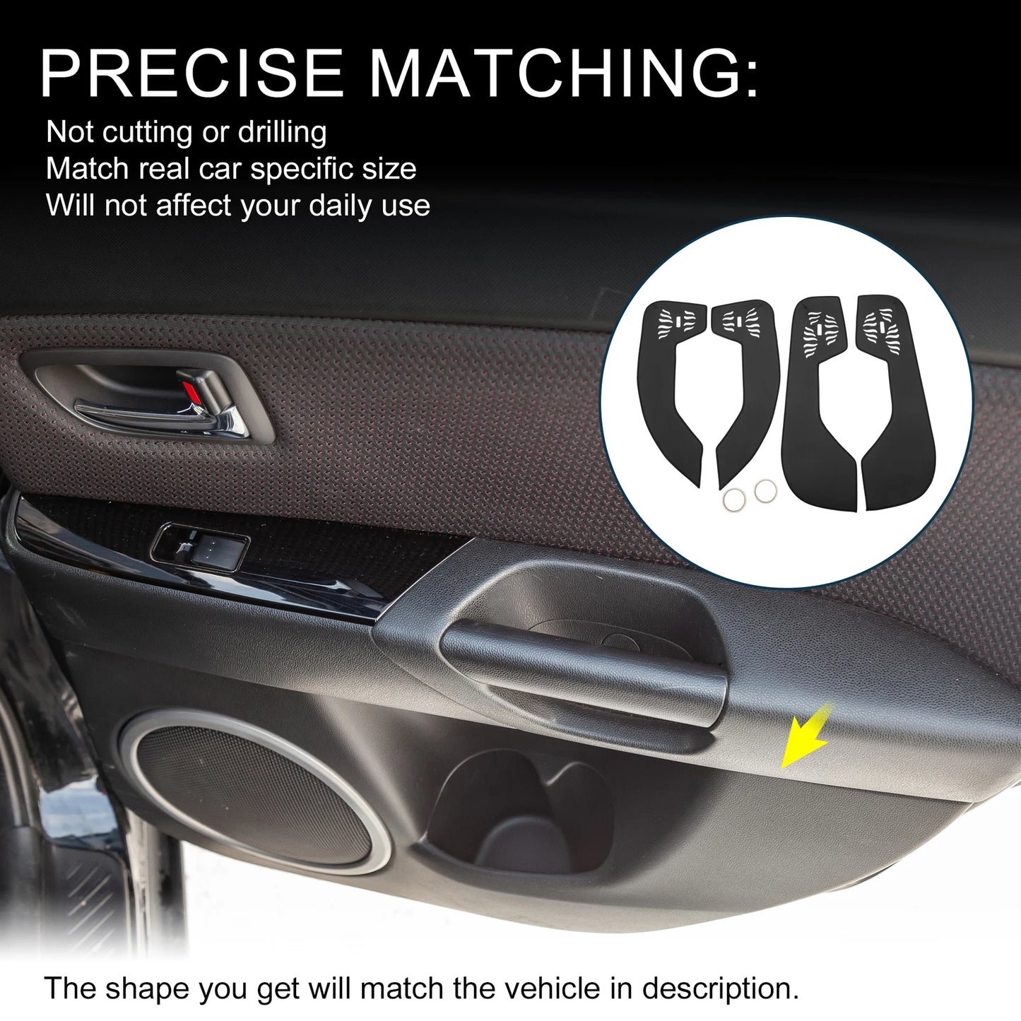 Set of 1 Car Door Leather Anti Kick Pad Sticker for Cadillac CT6 (2017–2018)