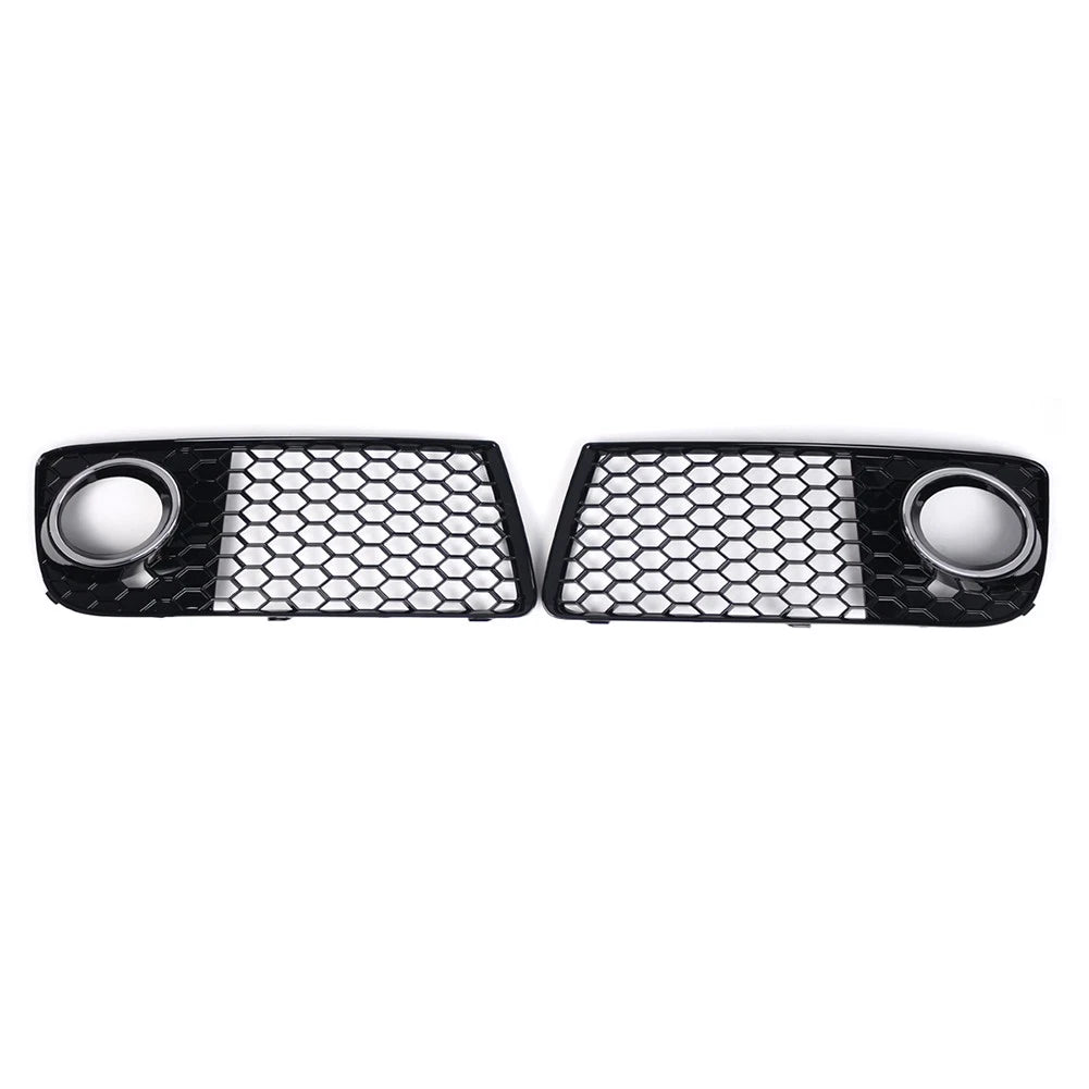 Fog Light Grille Cover Set for Audi A4 (2013–2016) Glossy Black