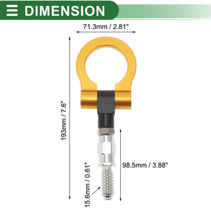 Tow Hook for Ford Focus (1998–2025) 15.6mm Aluminum Alloy Gold Tone