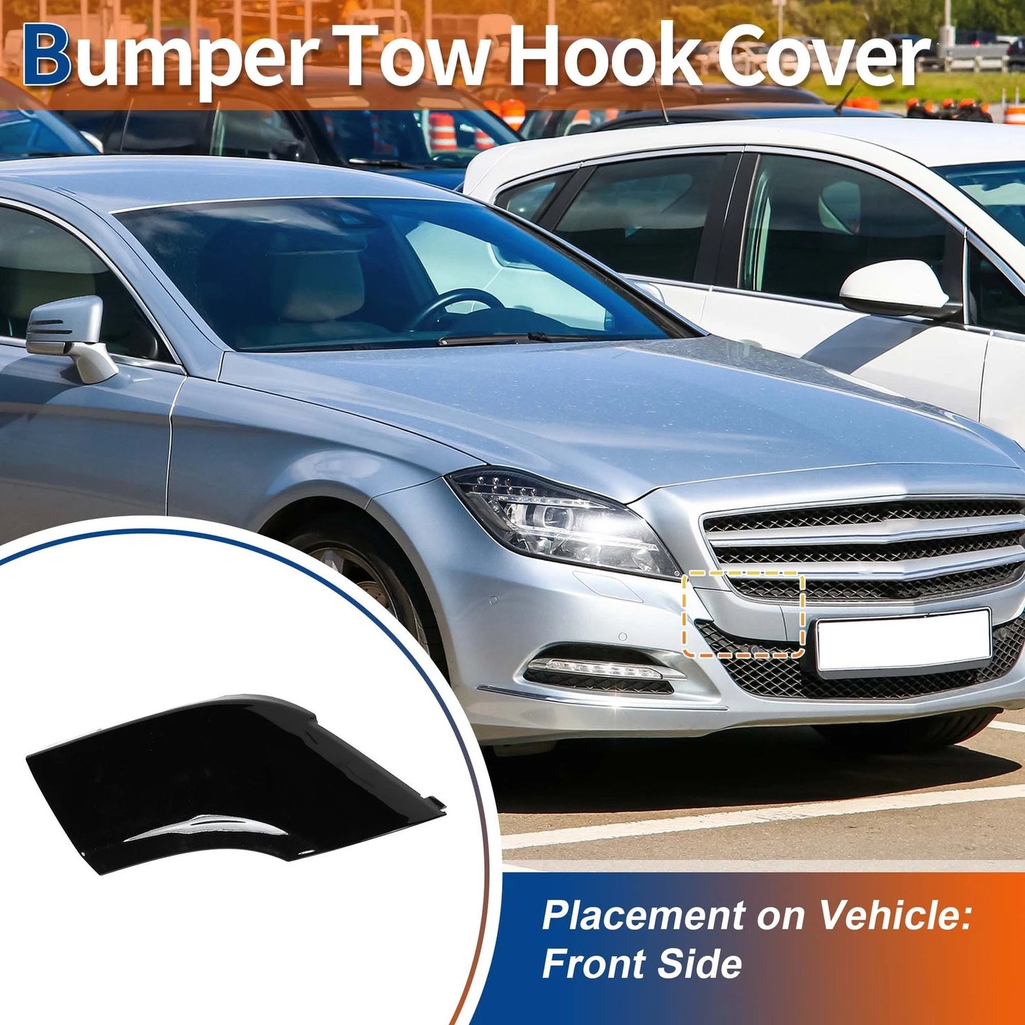Tow Hook Cover for Mercedes-Benz CLS550 (2012–2018) A2188850026 Black