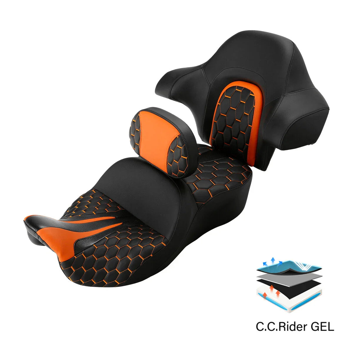 Gel Seat Backrests for Harley Road Glide Street Glide (2014-2023)