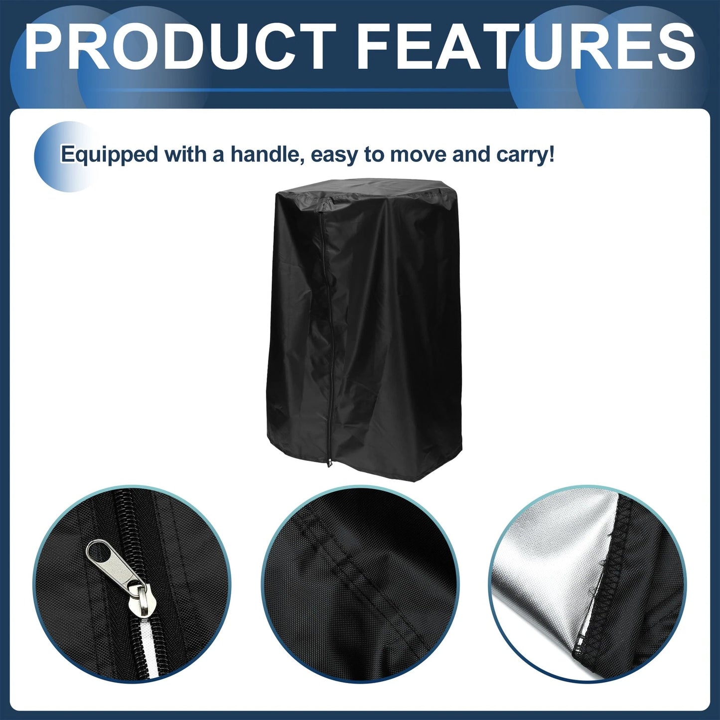 Tire Cover for Light Vehicle (73x110cm) 420D Oxford Fabric Black