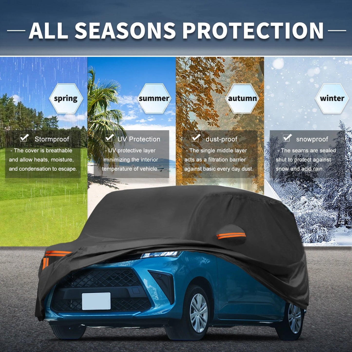 Waterproof Car Cover for Toyota Roomy (2016–2023) - Aluminum Film, Zipper