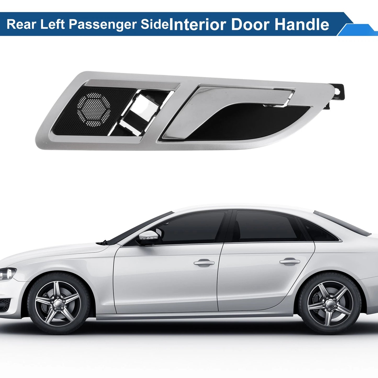 Rear Left Passenger Side Interior Door Handle for VW Skoda (2001–2008) Chrome