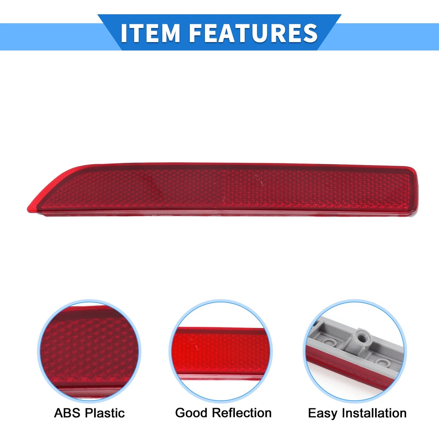 Rear Right Bumper Reflector No. 265608990B for Nissan Murano (2016–2023) Red