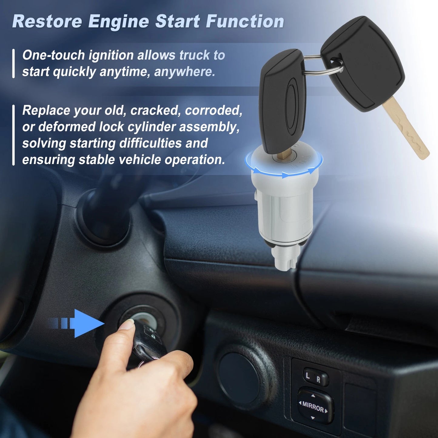 Ignition Lock Cylinder & Door Lock Cylinder Set w/Keys for Ford Escape (2013–2019)