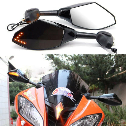 LED Turn Signal Mirrors for Suzuki GSXR600 GSXR750 GSXR1000 (2001-2017)