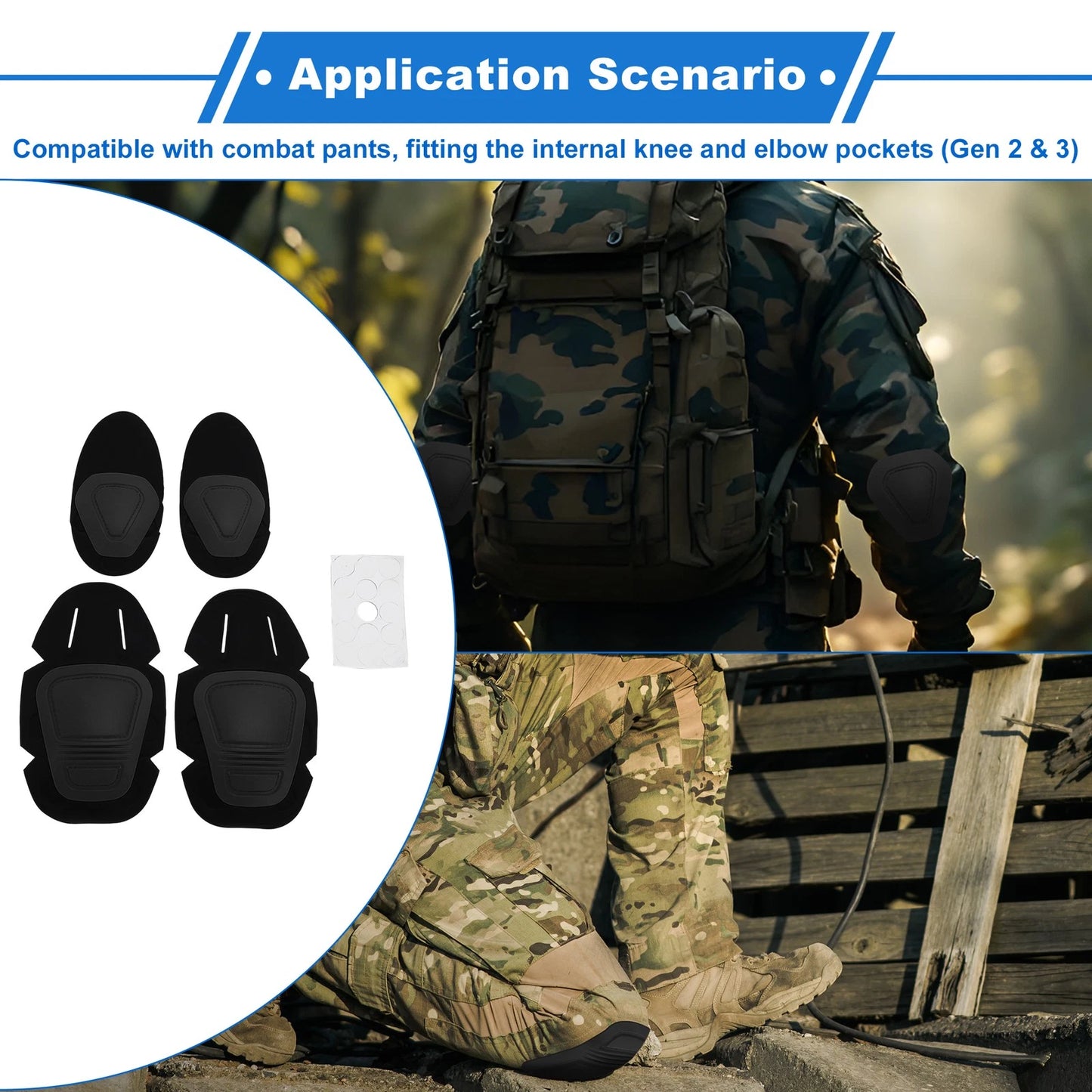 Elbow Knee Pads Set for Protective Gear (One Size)