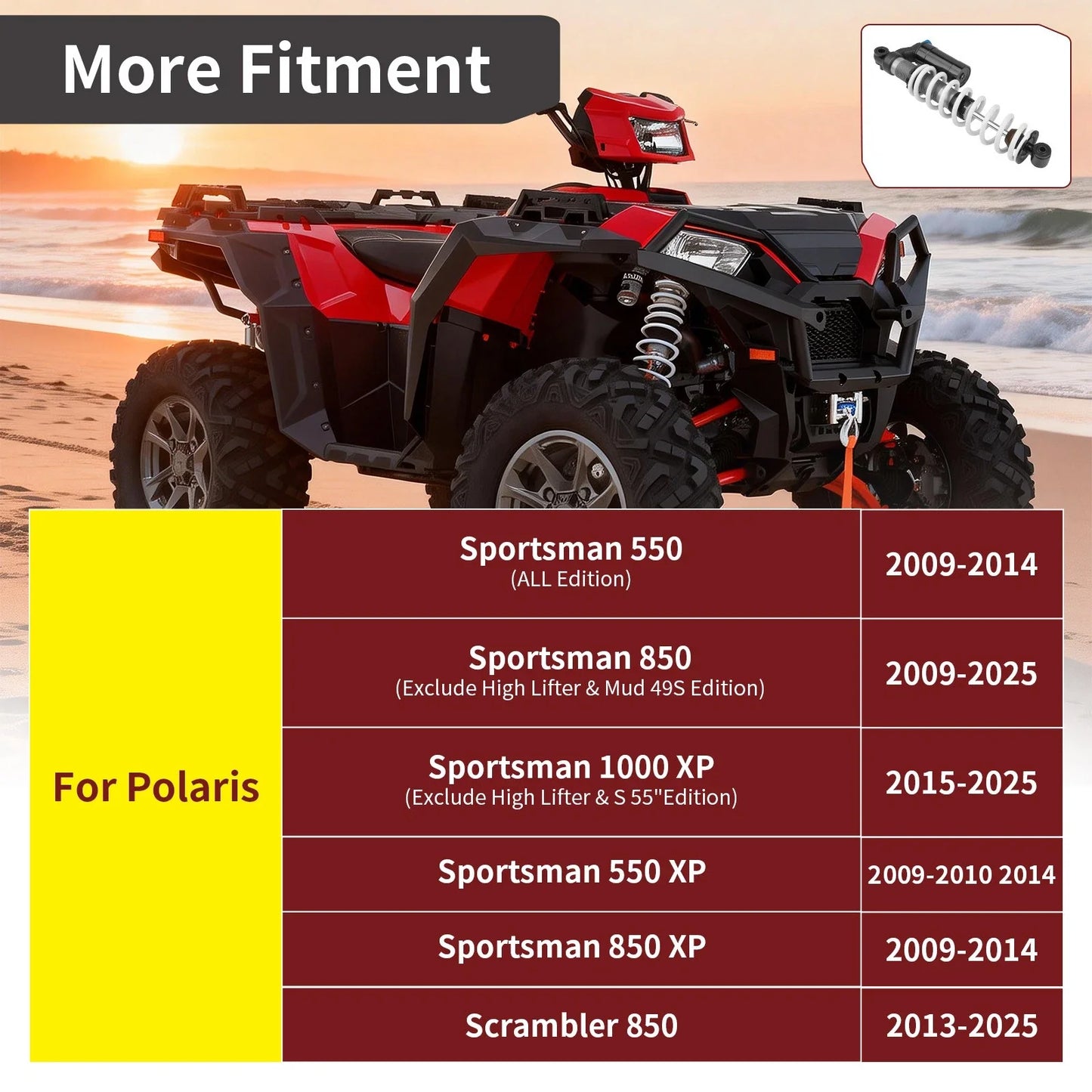 Right Front Air Shock Absorber for Polaris Sportsman 550XP 850 (2009–2014)