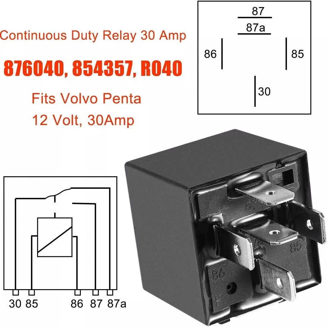 Power Trim Relay for Volvo Penta (12V/40 Amp)