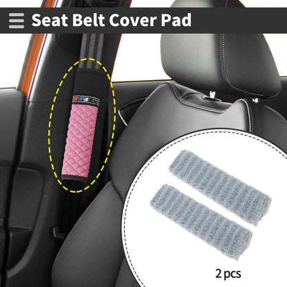 Set of 2 Blue Seat Belt Cover Pads for Universal Fit (26cm)