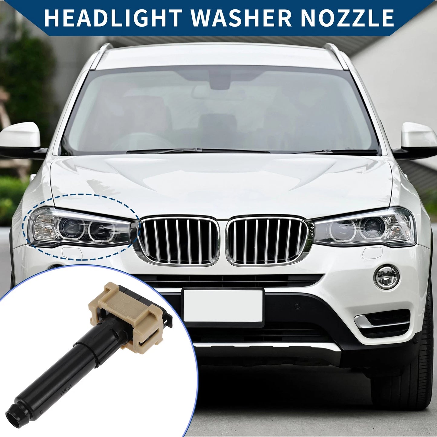 Front Passenger Headlight Washer Nozzle for Toyota Land Cruiser (2008–2021) No.852070G040