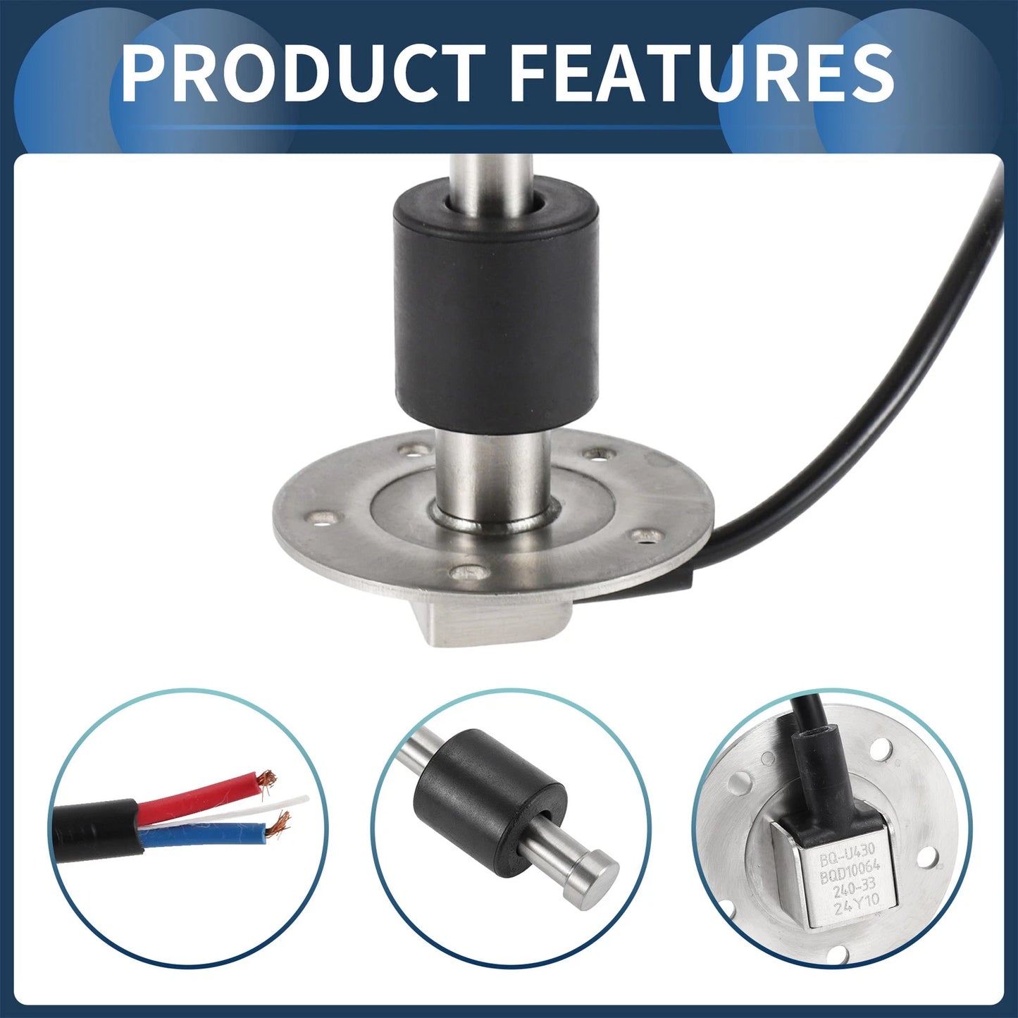 Fuel Sending Unit and Gauge Kit 240-33 Ohm for Boat Car Truck (430mm)