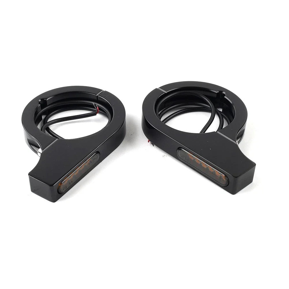 46-50MM LED Turn Signal Light Indicator Amber for Harley Touring Dyna (2006-2023)