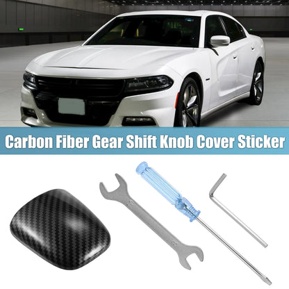 Gear Shift Knob Cover Trim for Dodge Challenger Charger (2015–2023) Carbon Fiber