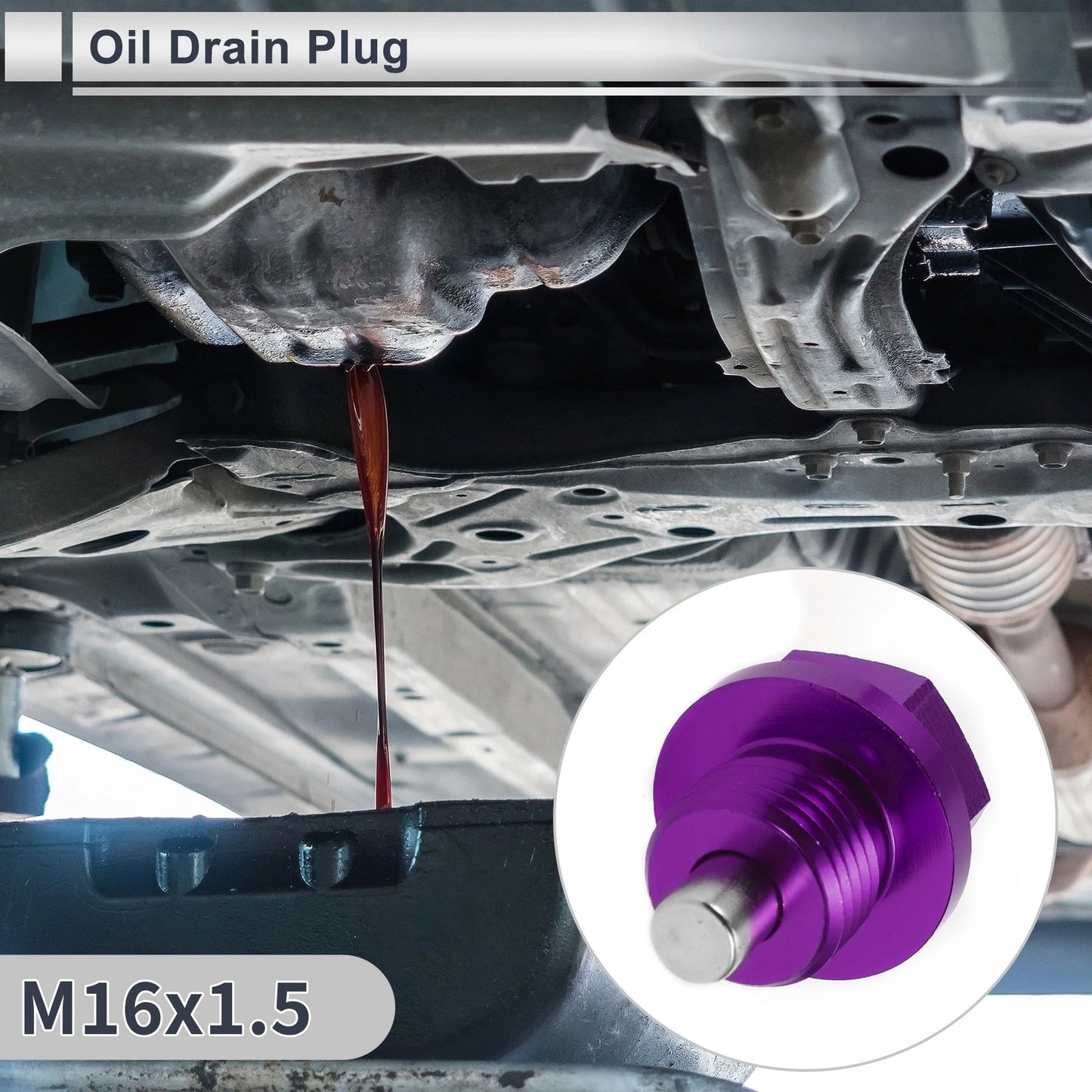 Set of 1 M16x1.5 Engine Oil Drain Plug with Gasket for Car Motorcycle Boat