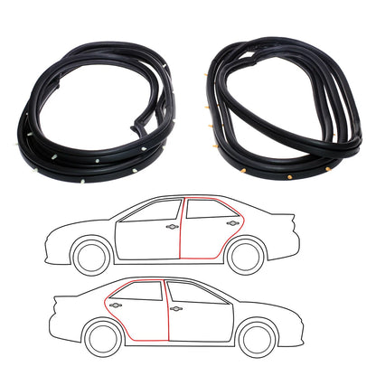 Rear Door Weatherstrip x2 for Mitsubishi Galant Eterna Sigma 1980-1987