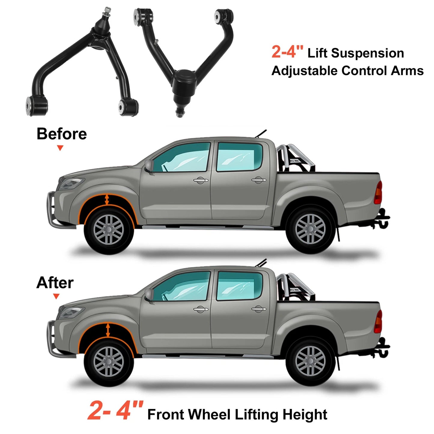 2-4" Front Upper Control Arm Lift Kit for Chevy Silverado 1500