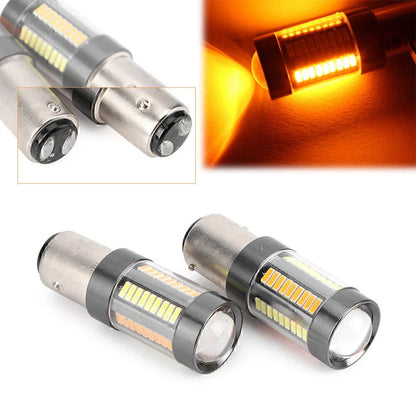 Pair Amber White Switchback 1157 LED Turn Signal Bulbs for Car
