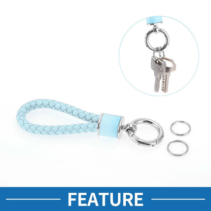 Car Keychain with Ring for Universal Use (Light Blue, Silver Tone)
