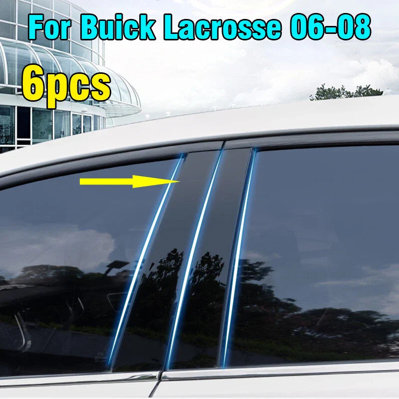 6 x Window Pillar Posts Door Trim Cover for Buick Lacrosse (2006–2008)