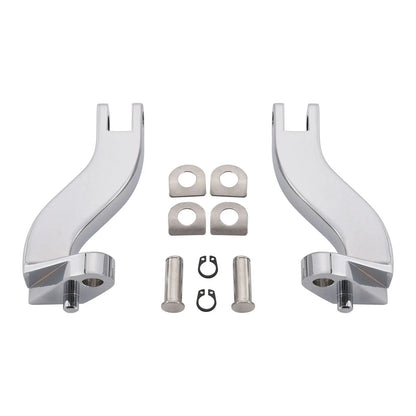 Rear Passenger Foot Peg Mounts for Harley Touring (1993-2025) Black/Chrome