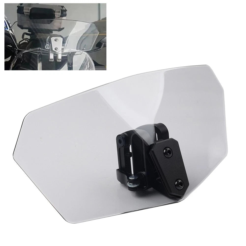 Adjustable Motorcycle Clip-On Windshield Extension Air Deflector