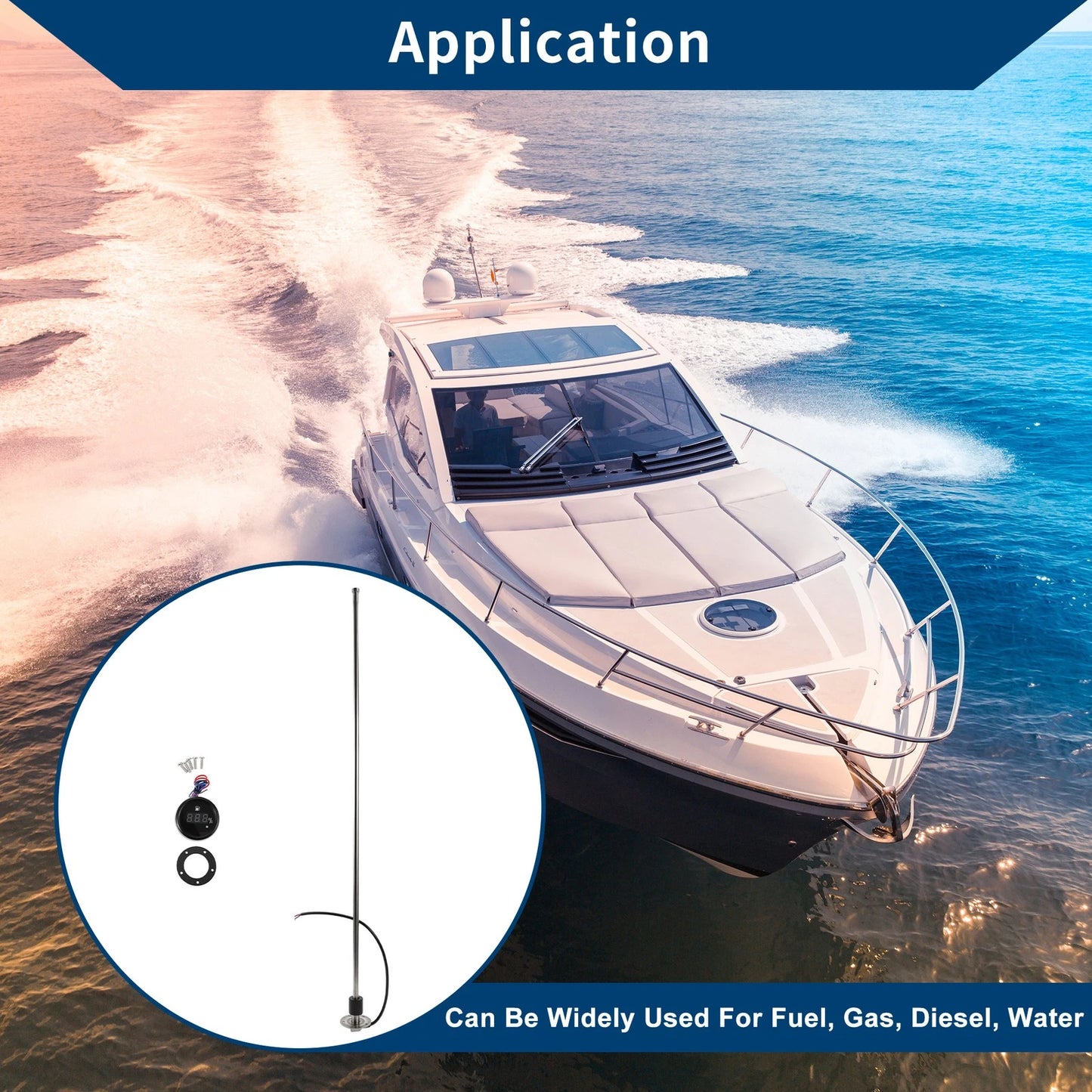 Fuel Sending Unit and Gauge Kit 0-190 Ohm for Boat Car (0-190 Ohm)