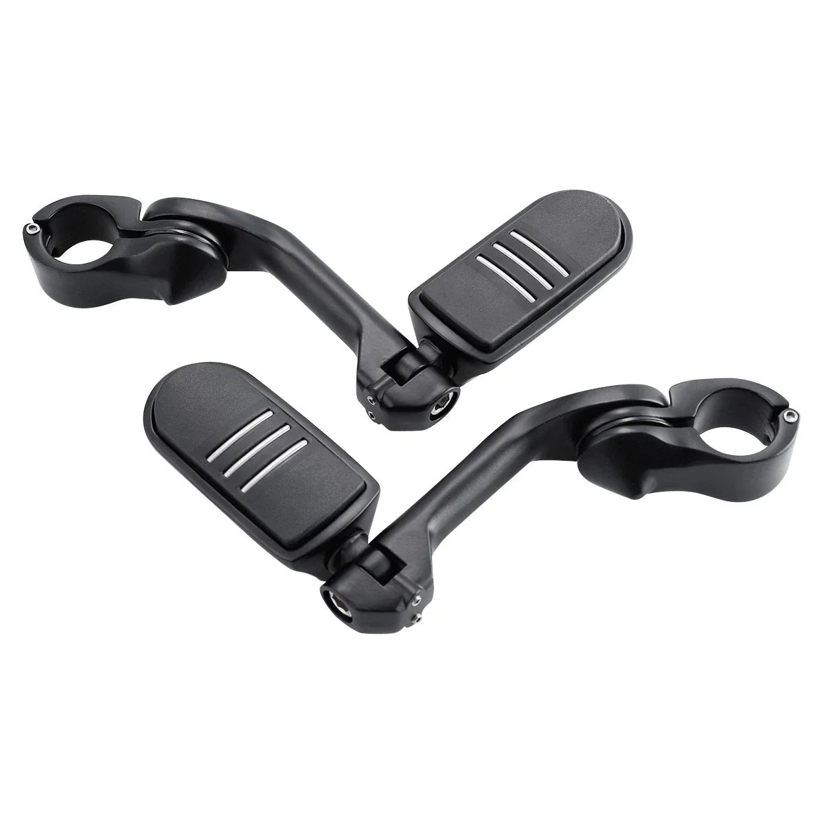 1 1/4'' Matte Long Angled Footpegs Mount Engine Guard Pegstreamliner