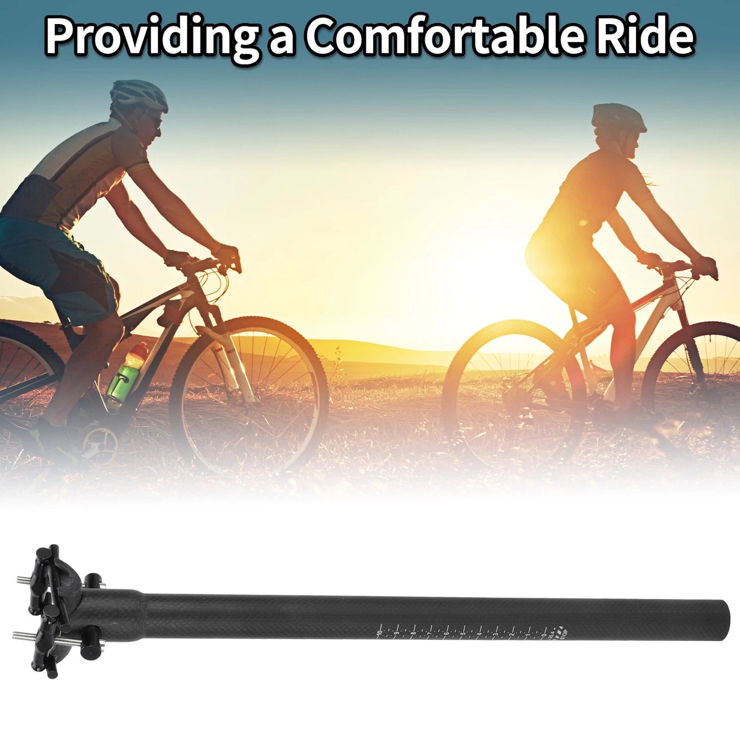 25.4mm Carbon Fiber Bike Seat Post for Ultra Light Saddle (400mm)
