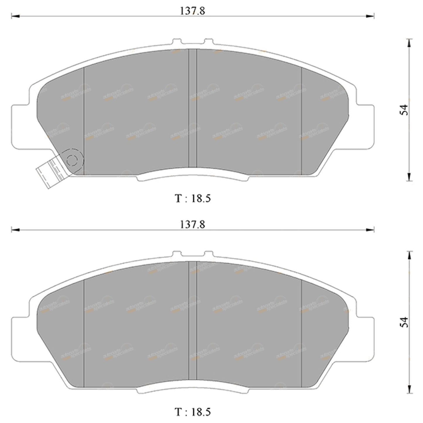 Set of 4 Front Disc Brake Pads for Honda Prelude (1991–2001)