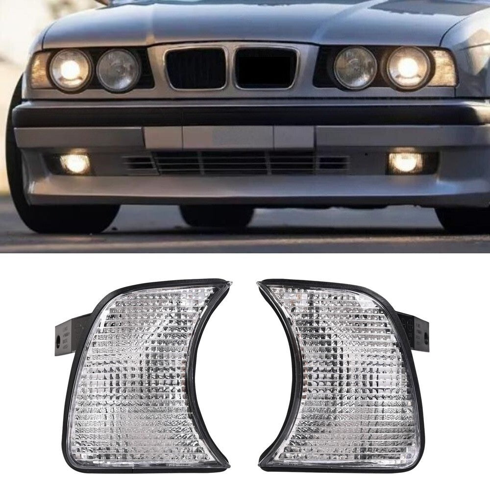1 Pair Front Corner Lights for BMW 5-Series (1988–1995) Clear Lens