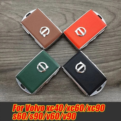 Leather Car Key Fob Case Cover Remote Keychain for Volvo XC90 XC60 S90 V90
