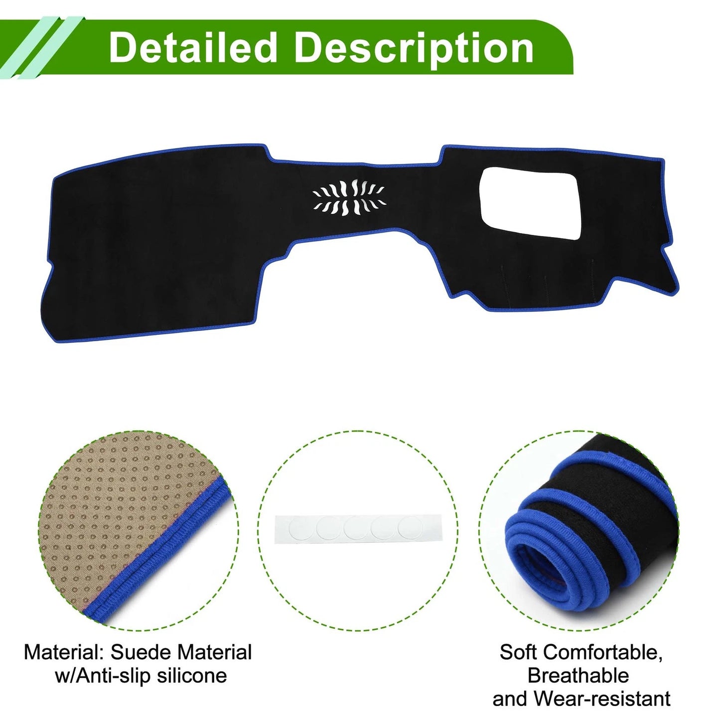 Dashboard Cover Mat for Mazda CX-30 (2020–2024) Sun Protector Pad Black Blue