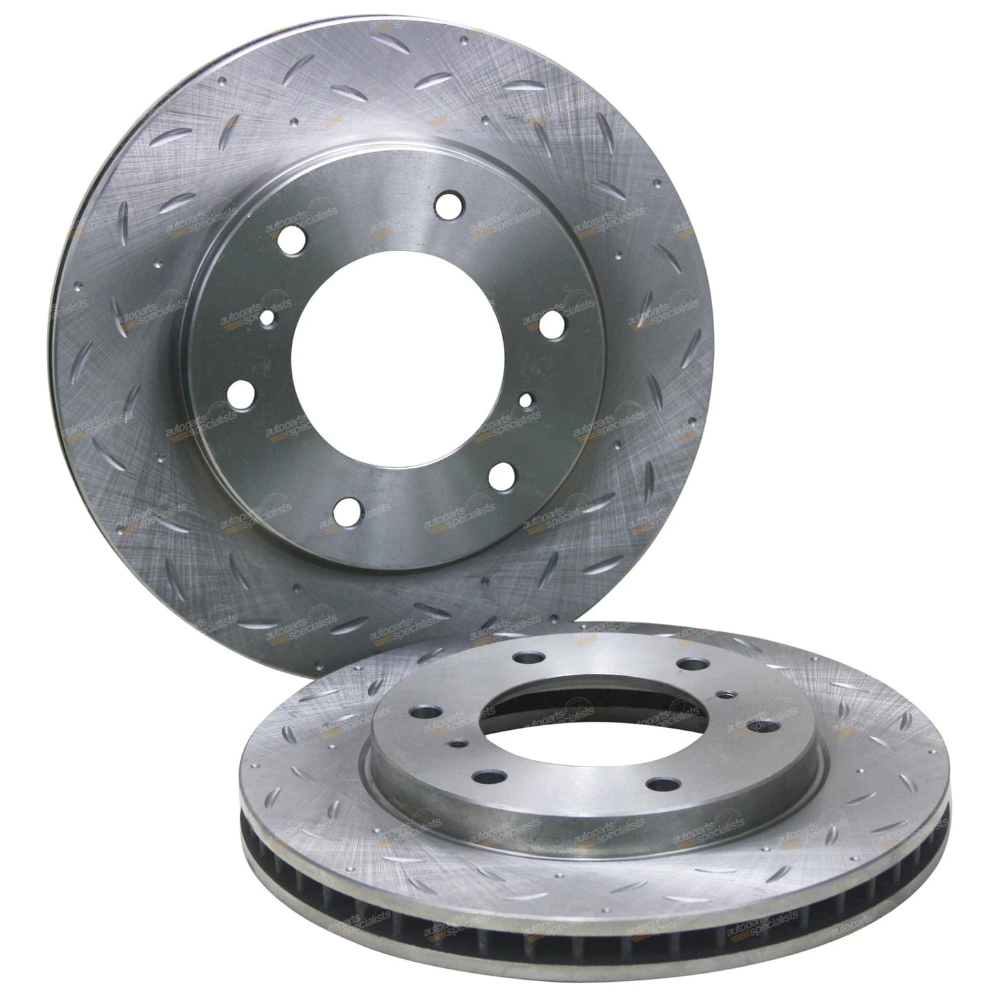 Front Slotted Dimpled Disc Brake Rotors + Bendix HD Pads for Triton ML-MQ (2007–2018)